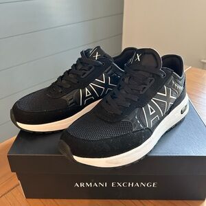 Like New Armani Exchange Men's Black Sneakers